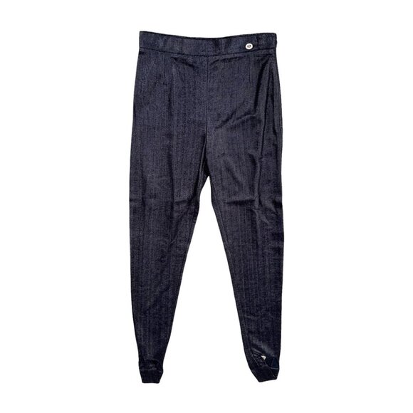 Chanel metallic black stirrup pants size 38